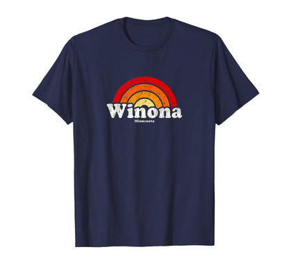 Winona Minnesota Mn 70S Rainbow T-Shirt - Casual Everyday Wear for Adults - T-Shirt, Sweatshirt, Hoodie