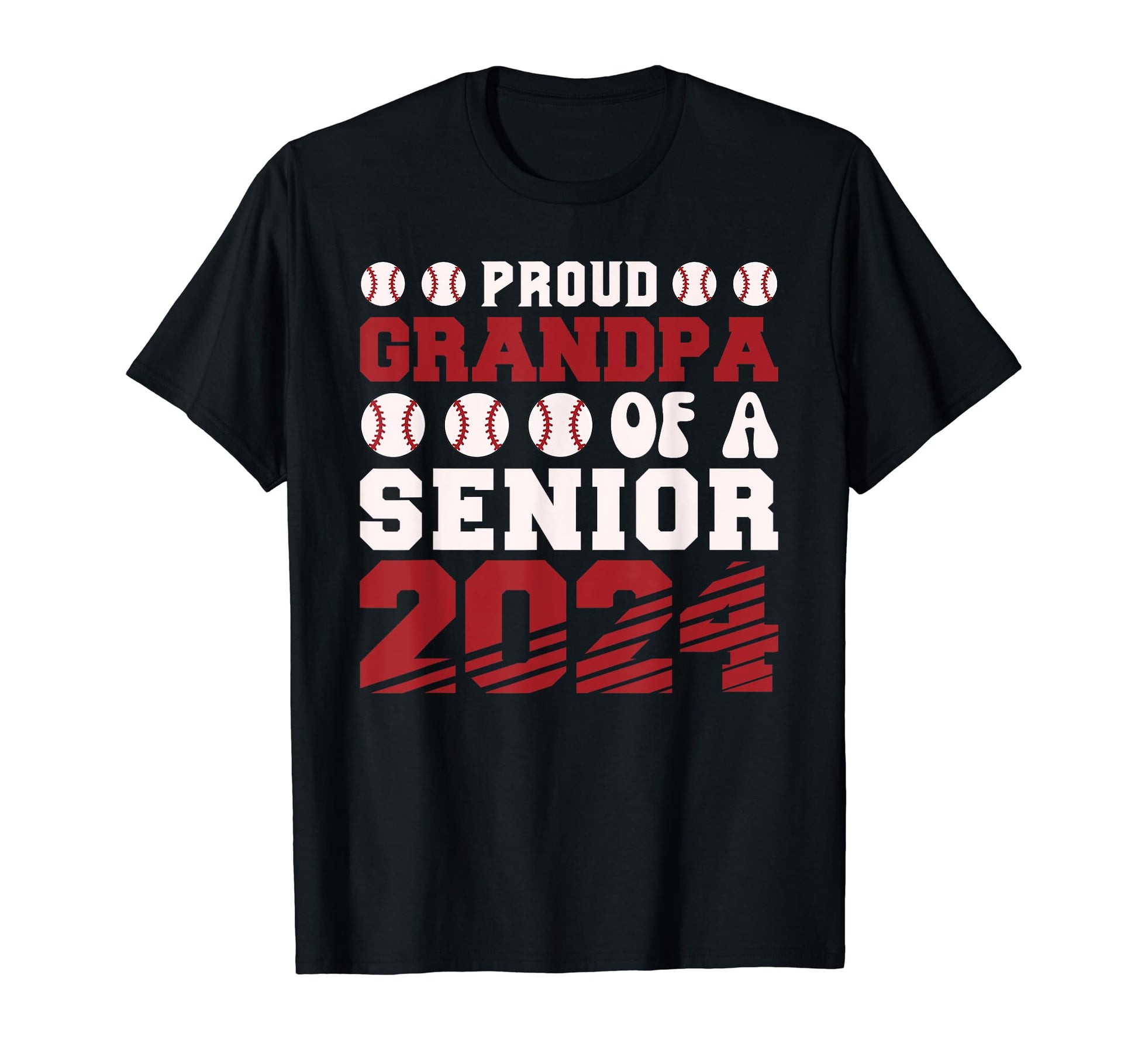 Proud Grandpa Baseball Senior 2024 T-Shirt - Custom Art Print for Adults - T-Shirt, Sweatshirt, Hoodie
