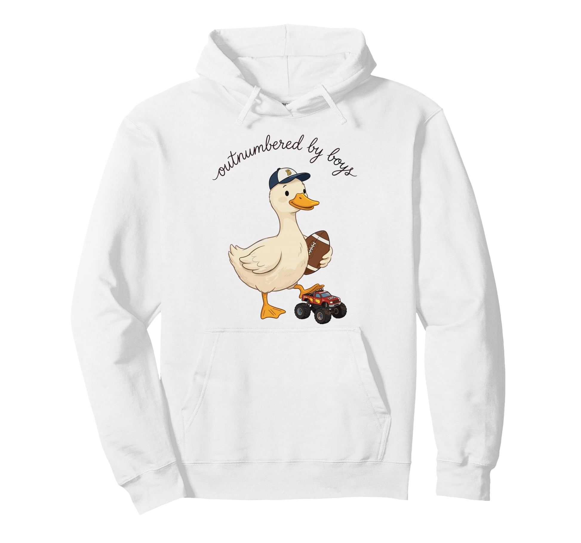 Outnumbered Football Duck Truck Mom Hoodie - Aesthetic Graphic for Adults - T-Shirt, Sweatshirt, Hoodie
