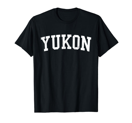 Yukon Ok Distressed White Varsity T-Shirt - Novelty Apparel Unisex - T-Shirt, Sweatshirt, Hoodie