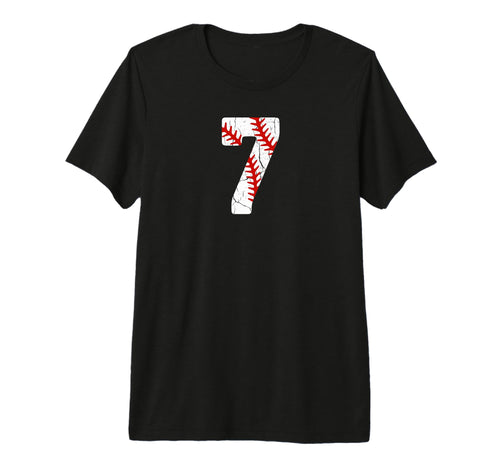 Baseball Player Jersey Number 7 7 T-Shirt - Fun Novelty Design Unisex - T-Shirt, Sweatshirt, Hoodie