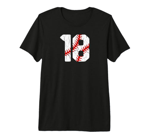 Baseball Player Jersey Number 18 18 T-Shirt - Minimalist Print Unisex - T-Shirt, Sweatshirt, Hoodie