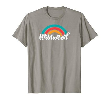 Wildwood Nj Script Rainbow T-Shirt - Casual Everyday Wear Unisex - T-Shirt, Sweatshirt, Hoodie
