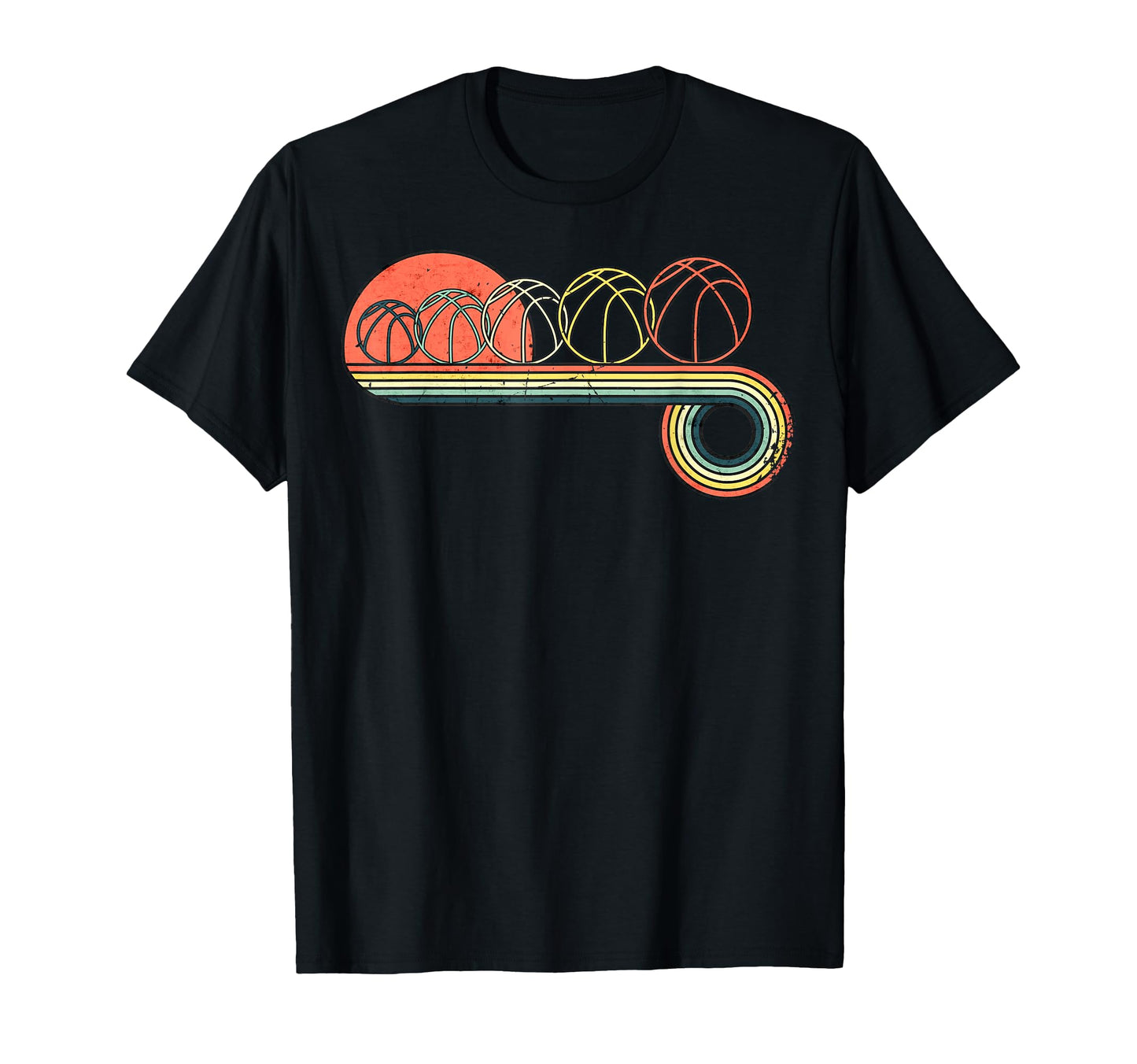 Basketball Sunset Rainbow T-Shirt - Unique Graphic for Adults - T-Shirt, Sweatshirt, Hoodie