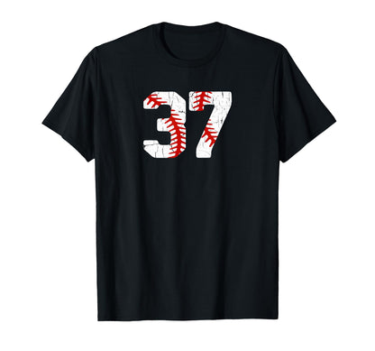 Baseball Player Jersey Number 37 37 T-Shirt - Unique Graphic for Adults - T-Shirt, Sweatshirt, Hoodie