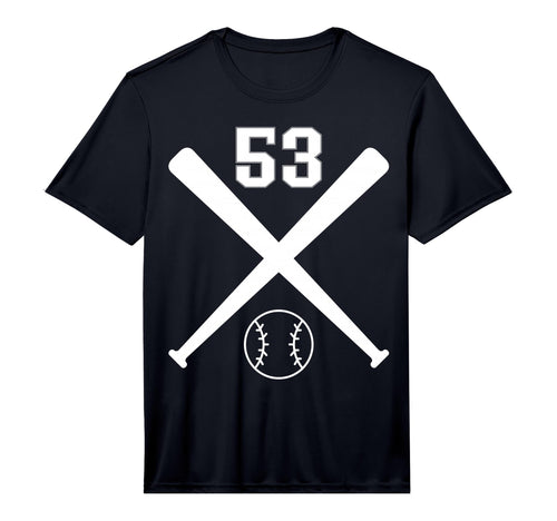 Baseball Softball Number 53 T-Shirt - Custom Art Print for Adults - T-Shirt, Sweatshirt, Hoodie