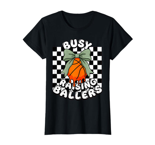 Busy Raising Ballers Coquette Bow T-Shirt - Fun Novelty Design for Adults - T-Shirt, Sweatshirt, Hoodie