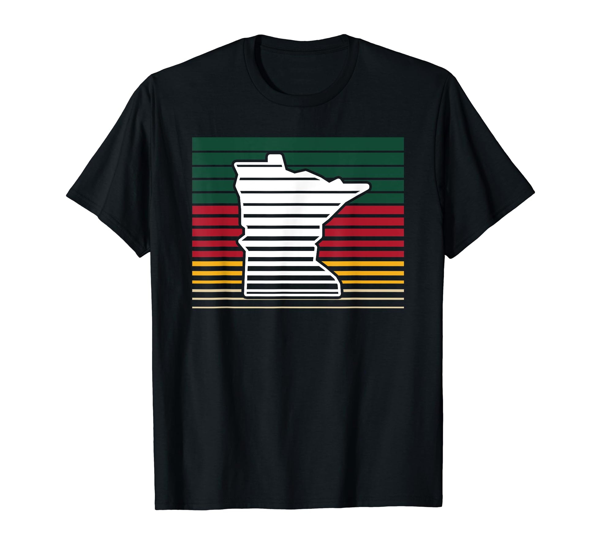 Minnesota Gradient Stripes Outline T-Shirt - Novelty Apparel for Adults - T-Shirt, Sweatshirt, Hoodie