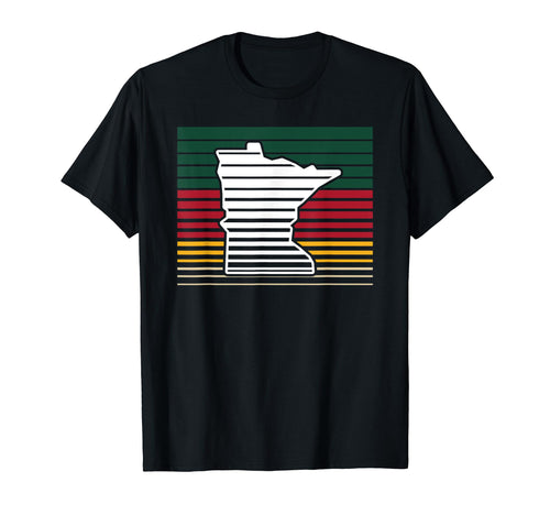 Minnesota Gradient Stripes Outline T-Shirt - Novelty Apparel for Adults - T-Shirt, Sweatshirt, Hoodie