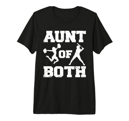 Aunt Both Cheer And Baseball Cheerleader T-Shirt - Custom Art Print Unisex - T-Shirt, Sweatshirt, Hoodie
