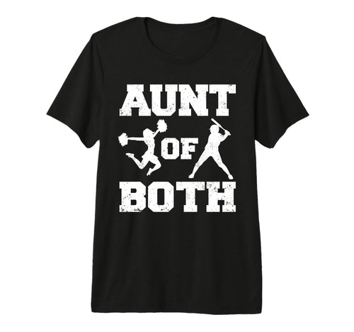 Aunt Both Cheer And Baseball Cheerleader T-Shirt - Custom Art Print Unisex - T-Shirt, Sweatshirt, Hoodie