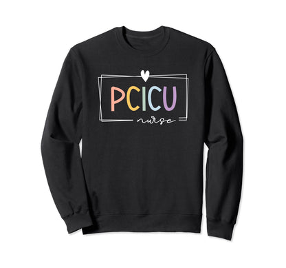Pcicu Nurse Icu Pediatric Cardiac Sweatshirt - Graphic Print Men Women - T-Shirt, Sweatshirt, Hoodie
