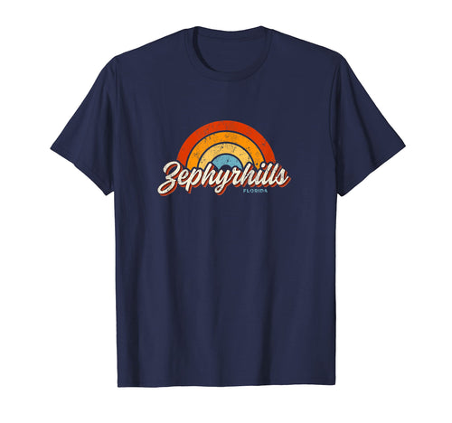 Zephyrhills Florida Fl Rainbow 70S T-Shirt - Minimalist Print Unisex - T-Shirt, Sweatshirt, Hoodie