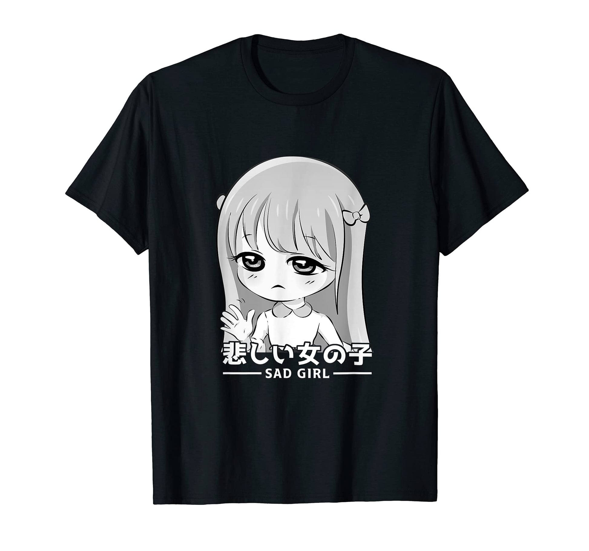 Japanese Vaporwave Sad Anime Aesthetic T-Shirt - Graphic Print Men Women - T-Shirt, Sweatshirt, Hoodie
