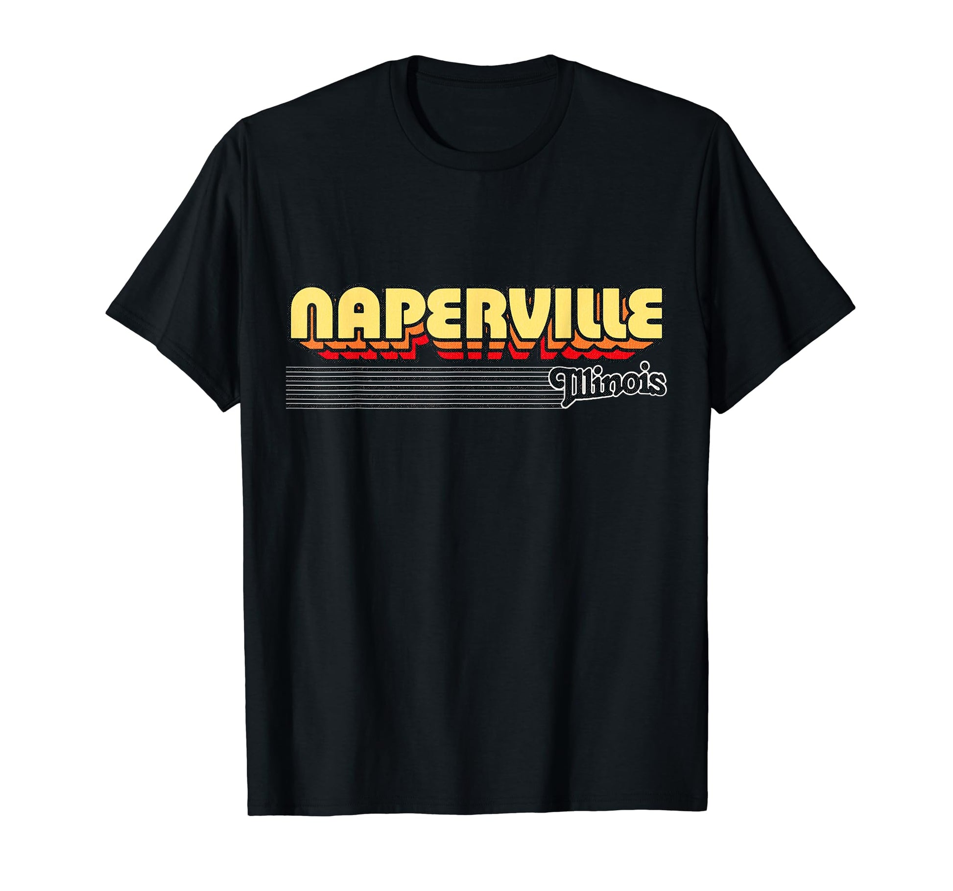 Naperville Illinois Stripes T-Shirt - Fun Novelty Design for Adults - T-Shirt, Sweatshirt, Hoodie