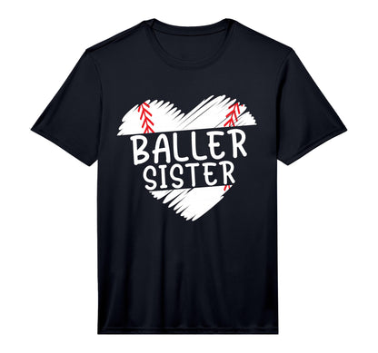 Sister Baseball Shirts Baller Sister T-Shirt - Aesthetic Graphic Men Women - T-Shirt, Sweatshirt, Hoodie