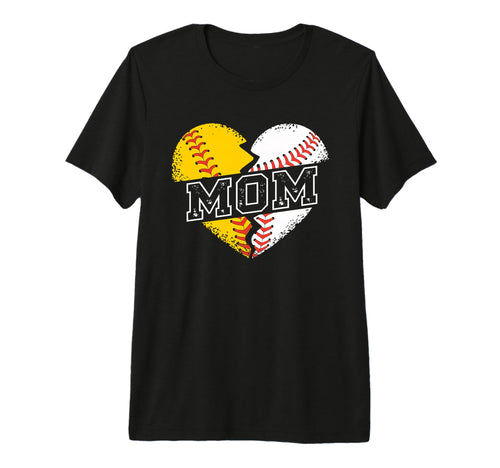 Funny Ball Mom Softball Baseball Mom Both T-Shirt - Trendy Graphic Unisex - T-Shirt, Sweatshirt, Hoodie