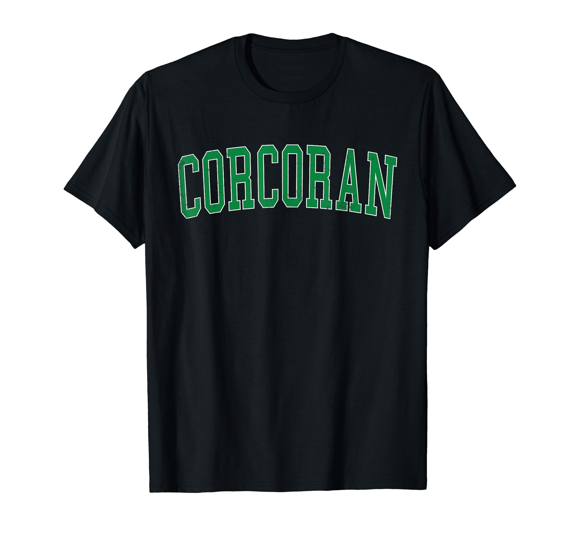 Corcoran Ca Distressed Green Varsity T-Shirt - Aesthetic Graphic Unisex - T-Shirt, Sweatshirt, Hoodie