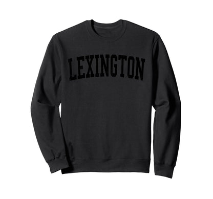 Lexington Ky Distressed Black Varsity Sweatshirt - Novelty Apparel Unisex - T-Shirt, Sweatshirt, Hoodie