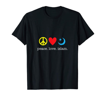 Peace Love Islam Proud Muslims T-Shirt - Minimalist Print Unisex - T-Shirt, Sweatshirt, Hoodie