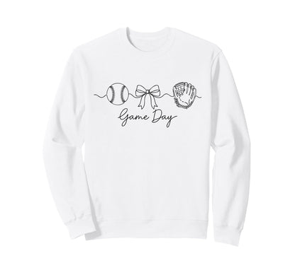 Game Day Baseball Mom Ball Sweatshirt - Casual Everyday Wear for Adults - T-Shirt, Sweatshirt, Hoodie