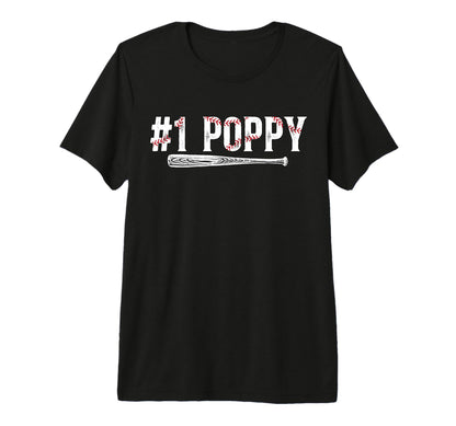 Mens 1 Poppy Baseball Poppy Baseball T-Shirt - Novelty Apparel Unisex - T-Shirt, Sweatshirt, Hoodie