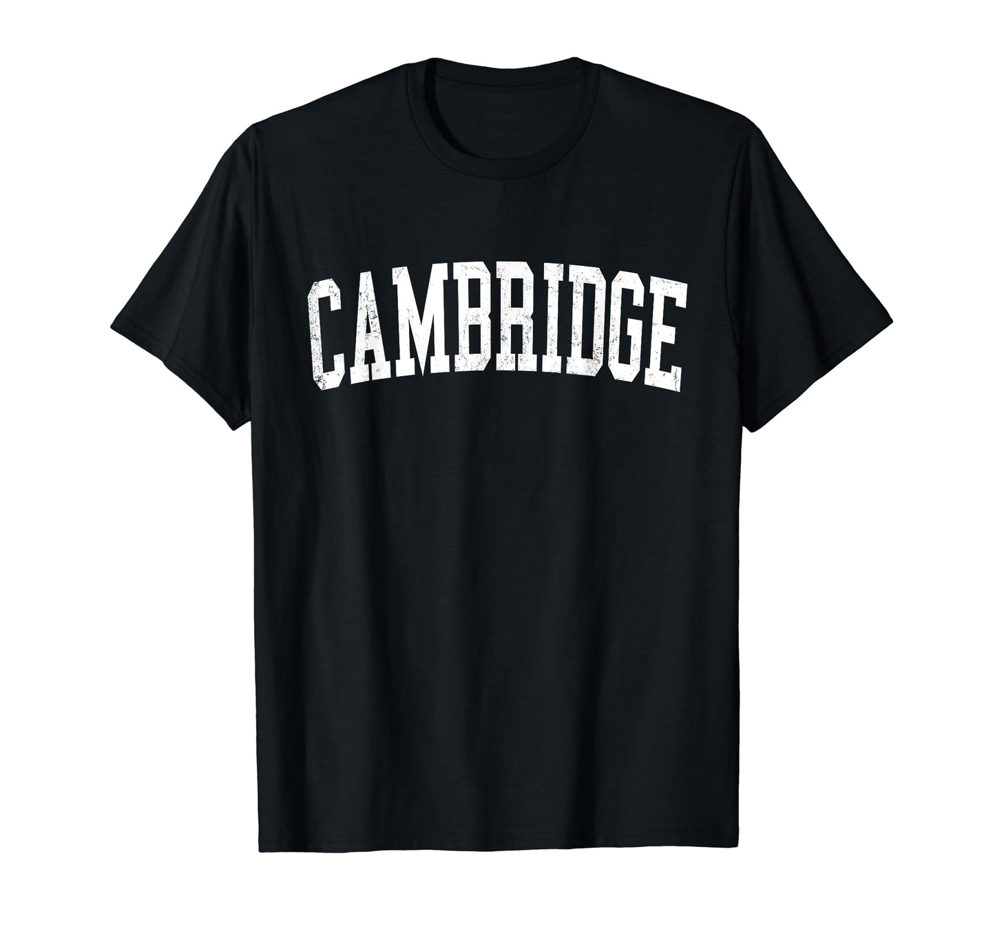Cambridge Ma Distressed White Varsity T-Shirt - Trendy Graphic Unisex - T-Shirt, Sweatshirt, Hoodie