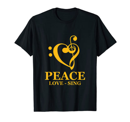 Peace Love Clef Music Musical Notes T-Shirt - Custom Art Print Men Women - T-Shirt, Sweatshirt, Hoodie