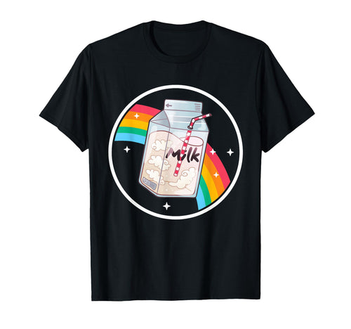 Milk Carton Kawaii Rainbow Anime T-Shirt - Streetwear Style for Adults - T-Shirt, Sweatshirt, Hoodie