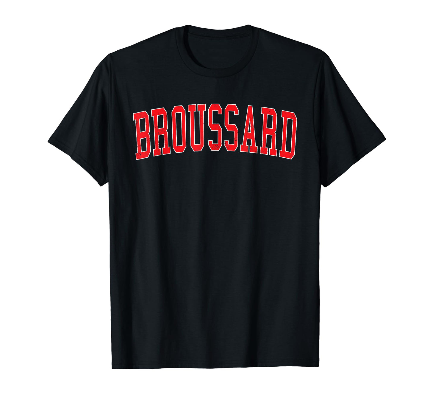 Broussard La Distressed Red Varsity T-Shirt - Unique Graphic for Adults - T-Shirt, Sweatshirt, Hoodie