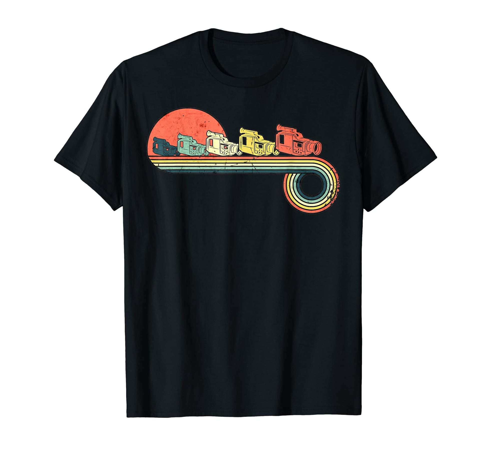 Video Camera Sunset Rainbow Color T-Shirt - Graphic Print Men Women - T-Shirt, Sweatshirt, Hoodie