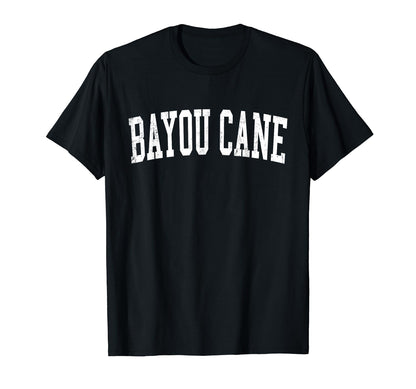 Bayou Cane La Distressed White Varsity T-Shirt - Unique Graphic for Adults - T-Shirt, Sweatshirt, Hoodie