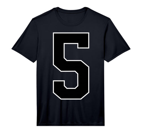Black Sports Team Number 5 Fan T-Shirt - Trendy Graphic for Adults - T-Shirt, Sweatshirt, Hoodie
