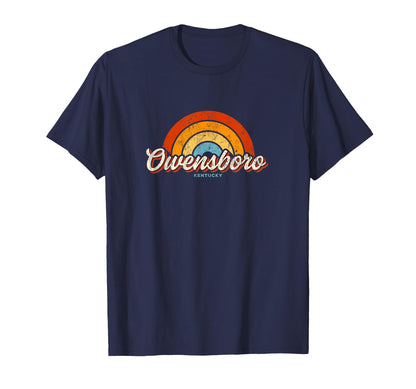 Owensboro Kentucky Ky Rainbow 70S T-Shirt - Graphic Print Men Women - T-Shirt, Sweatshirt, Hoodie