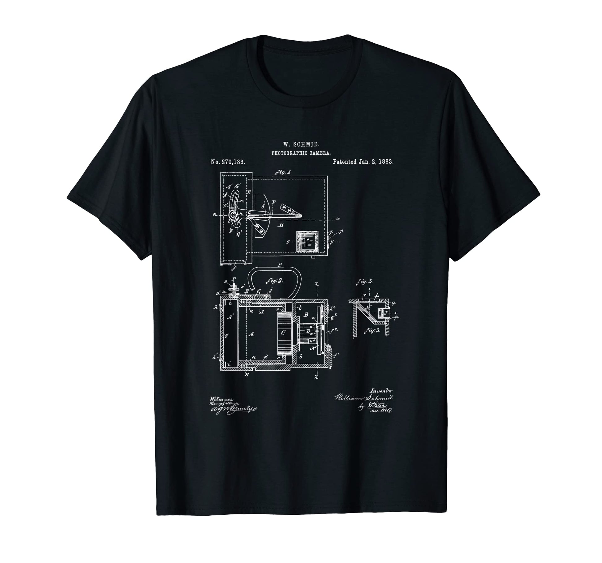 Camera Blueprint Patent Photography T-Shirt - Unique Graphic Men Women - T-Shirt, Sweatshirt, Hoodie