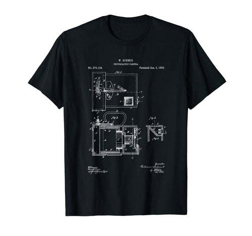 Camera Blueprint Patent Photography T-Shirt - Unique Graphic Men Women - T-Shirt, Sweatshirt, Hoodie