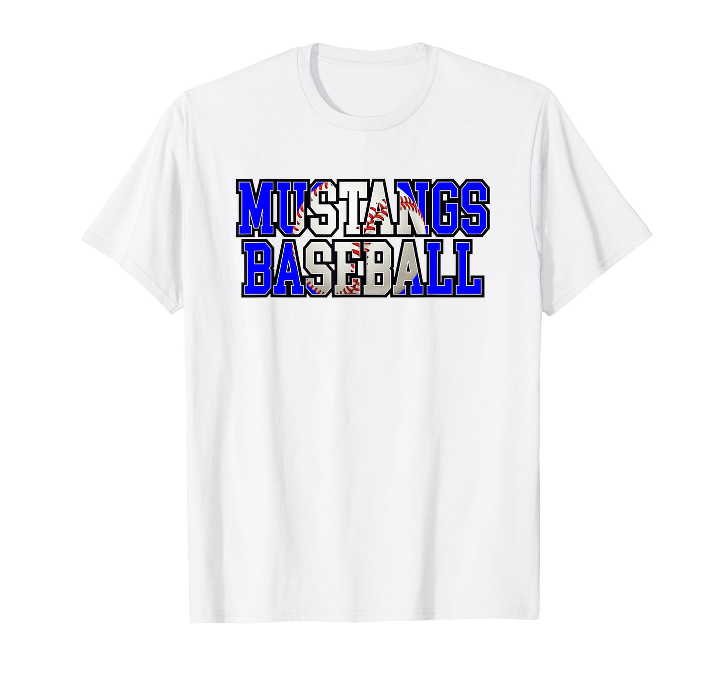 Mustang Baseball Mom Blue Mustangs T-Shirt - Aesthetic Graphic for Adults - T-Shirt, Sweatshirt, Hoodie