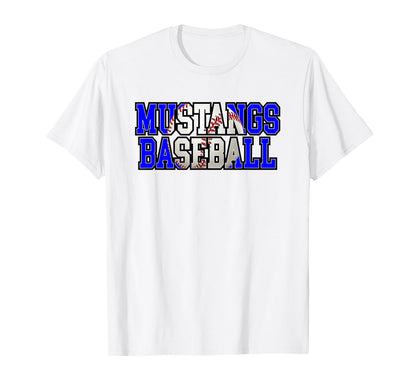 Mustang Baseball Mom Blue Mustangs T-Shirt - Aesthetic Graphic for Adults - T-Shirt, Sweatshirt, Hoodie