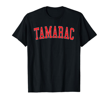 Tamarac Fl Varsity Red Text T-Shirt - Aesthetic Graphic Unisex - T-Shirt, Sweatshirt, Hoodie