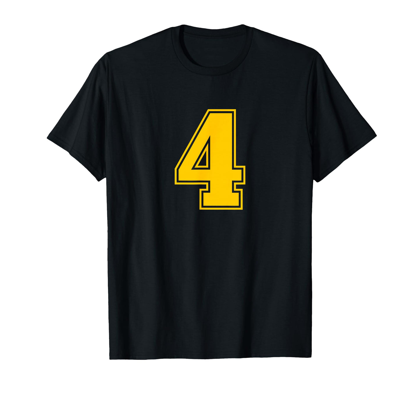 Yellow Sports Team Number 4 T-Shirt - Novelty Apparel Unisex - T-Shirt, Sweatshirt, Hoodie