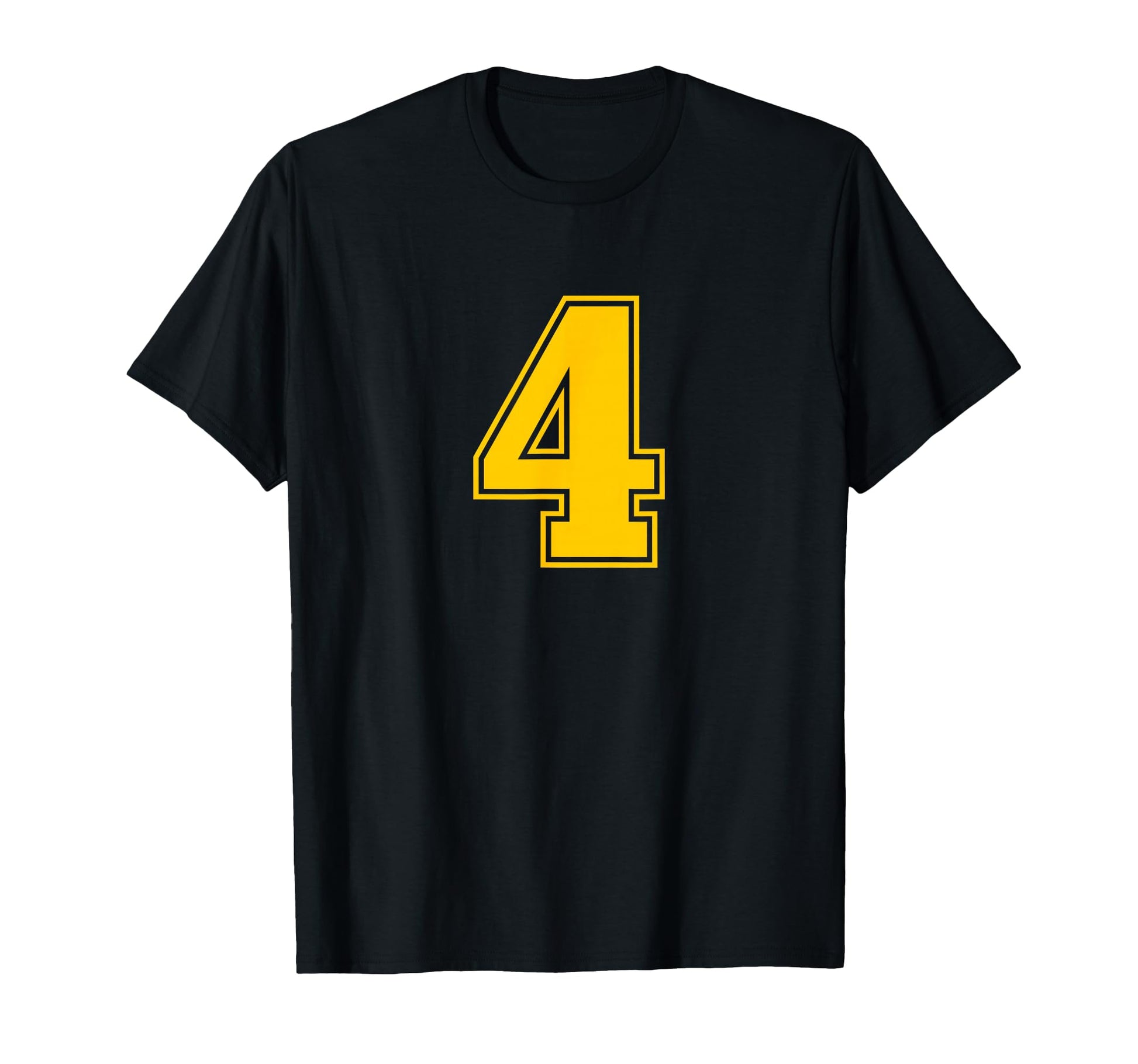 Yellow Sports Team Number 4 T-Shirt - Novelty Apparel Unisex - T-Shirt, Sweatshirt, Hoodie
