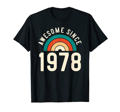 Awesome Since 1978 Rainbow 44Th T-Shirt - Unique Graphic for Adults - T-Shirt, Sweatshirt, Hoodie
