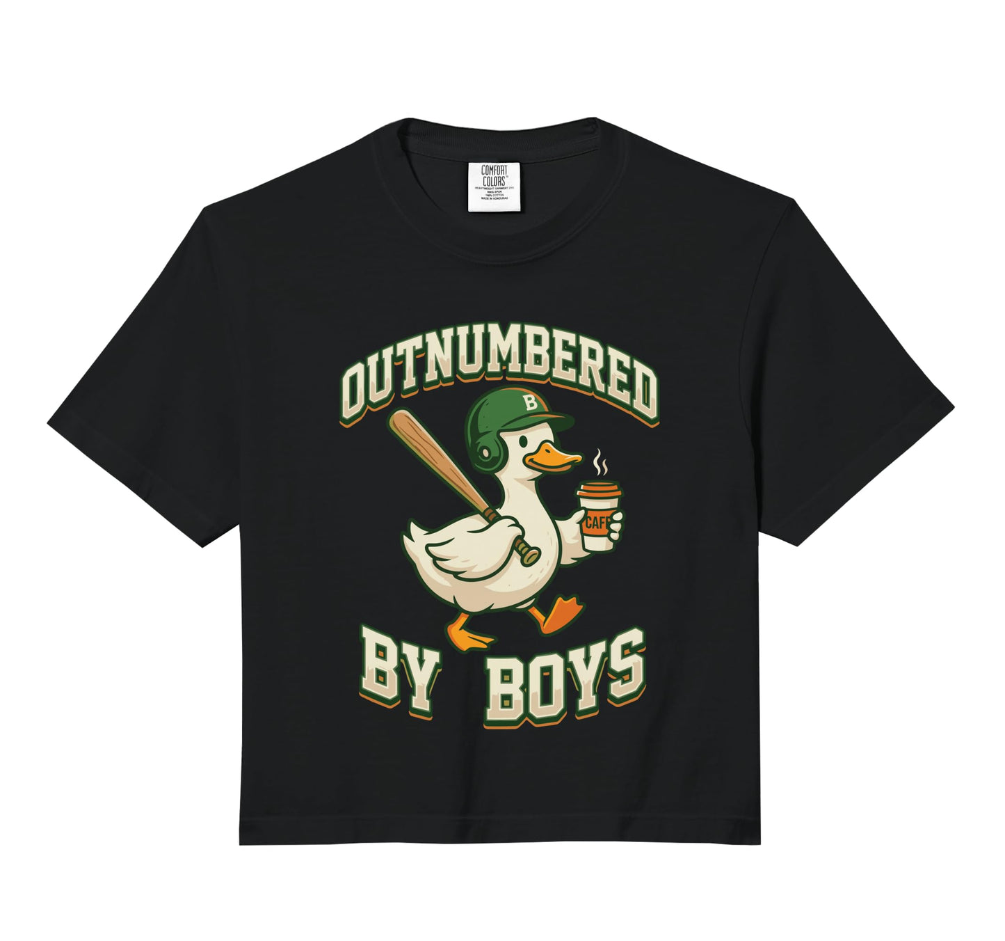 Outnumbered Baseball Duck Coffee Mom Hoodie - Minimalist Print for Adults - T-Shirt, Sweatshirt, Hoodie