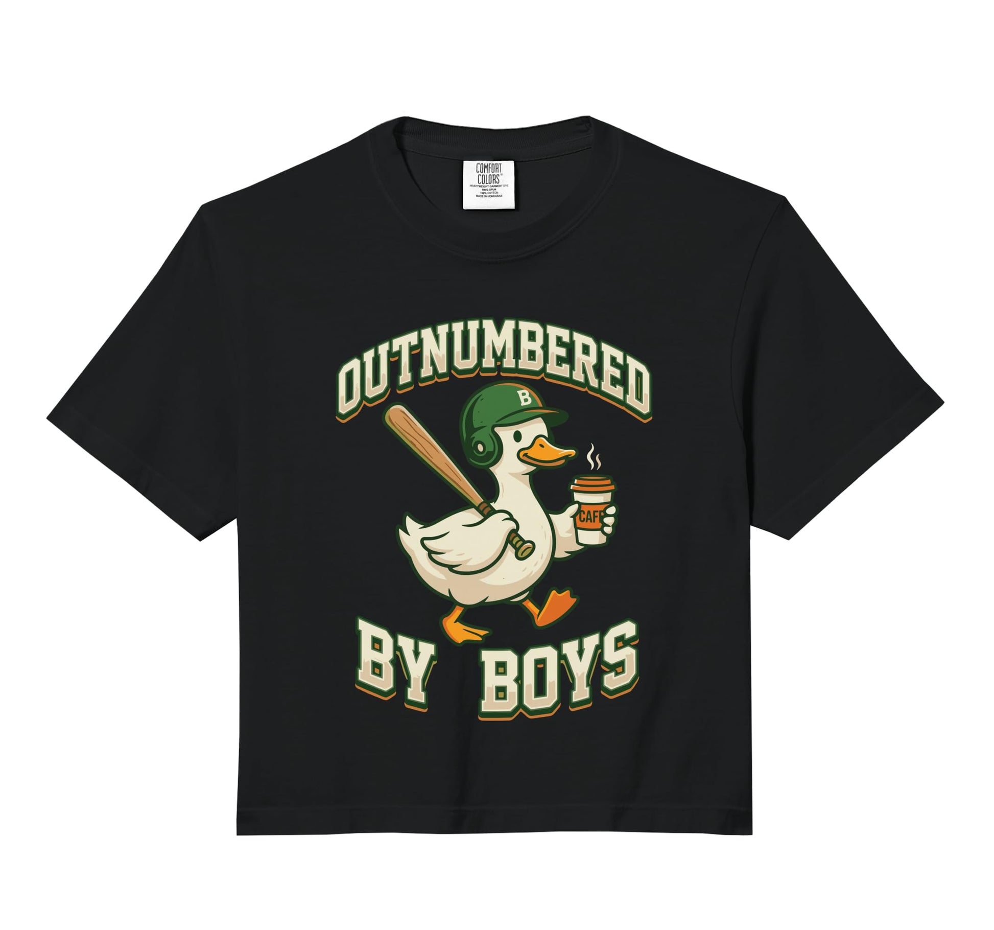 Outnumbered Baseball Duck Coffee Mom Hoodie - Minimalist Print for Adults - T-Shirt, Sweatshirt, Hoodie