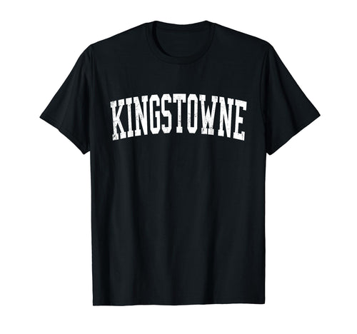 Kingstowne Va Distressed White Varsity T-Shirt - Fun Novelty Design Unisex - T-Shirt, Sweatshirt, Hoodie