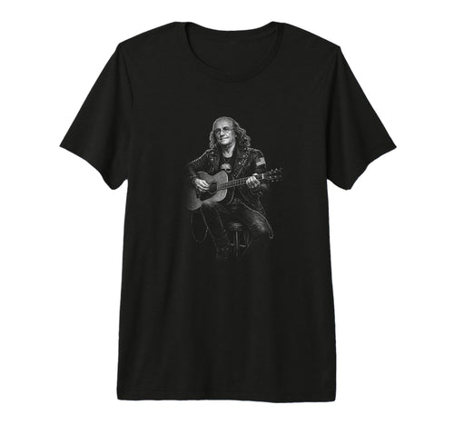 Ben Franklin Playing Acoustic T-Shirt - Fun Novelty Design for Adults - T-Shirt, Sweatshirt, Hoodie