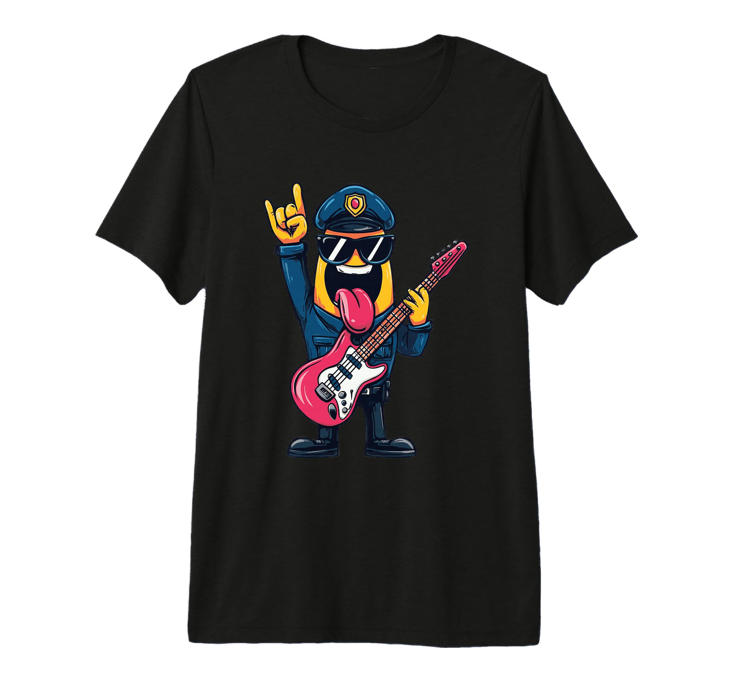 Funny Cartoon Banana Police Officer T-Shirt - Aesthetic Graphic Unisex - T-Shirt, Sweatshirt, Hoodie