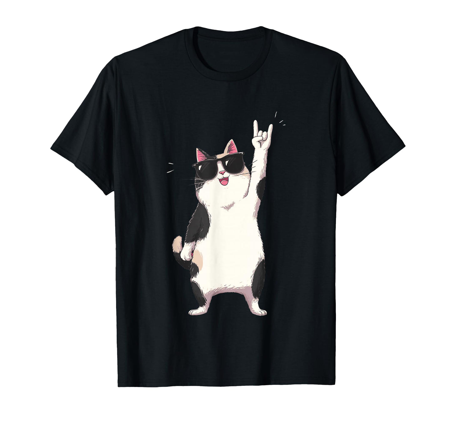 Cat Sunglasses Rock Funny Animal T-Shirt - Streetwear Style Men Women - T-Shirt, Sweatshirt, Hoodie