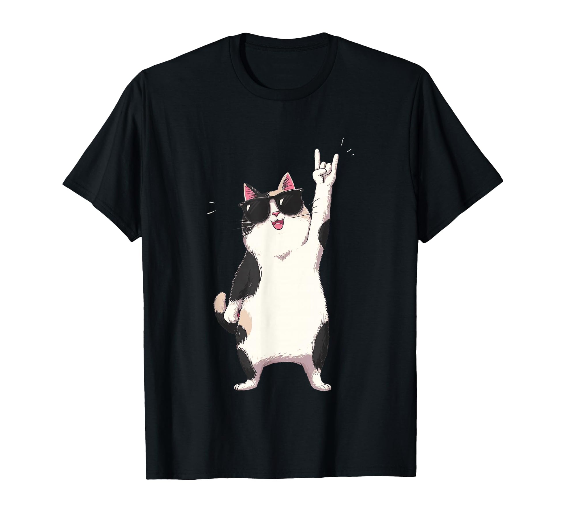 Cat Sunglasses Rock Funny Animal T-Shirt - Streetwear Style Men Women - T-Shirt, Sweatshirt, Hoodie