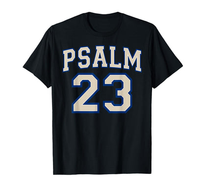Psalm 23 Christian Faith Ivory And Blue T-Shirt - Aesthetic Graphic Unisex - T-Shirt, Sweatshirt, Hoodie